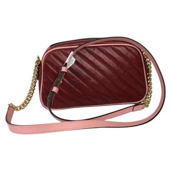 Gucci Women's Marmont Matelasse Leather GG Small Cross Body Bag Red Color DM - Picture 7 of 12
